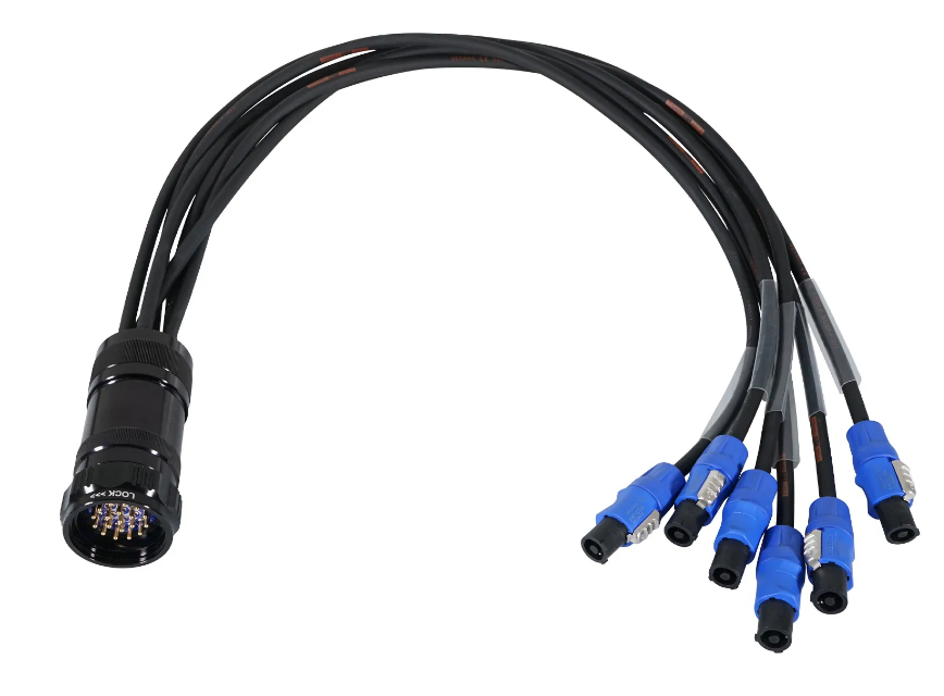 Multilock Male Spider To 6 x 20A powerCON Blue