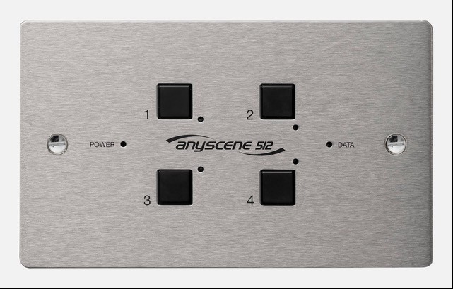 AS512H Anyscene 512 - 23 Preset Programmable DMX Scene Recall Unit Horizontal Mount