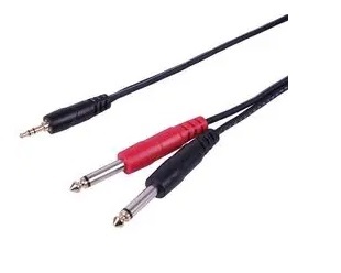 Stereo Mini Jack to Twin Mono Jack, 2m Black - DP36966