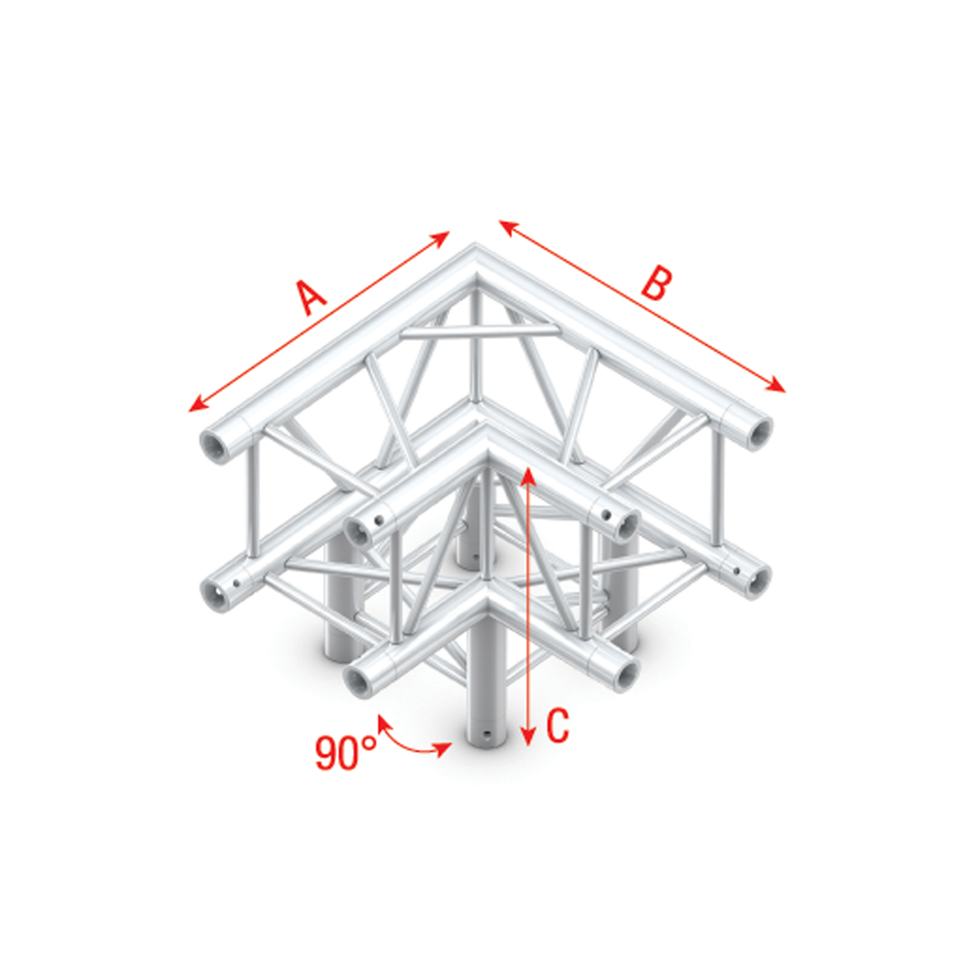Milos Pro-30 Square G Truss - Corner 3-way - QLVU30